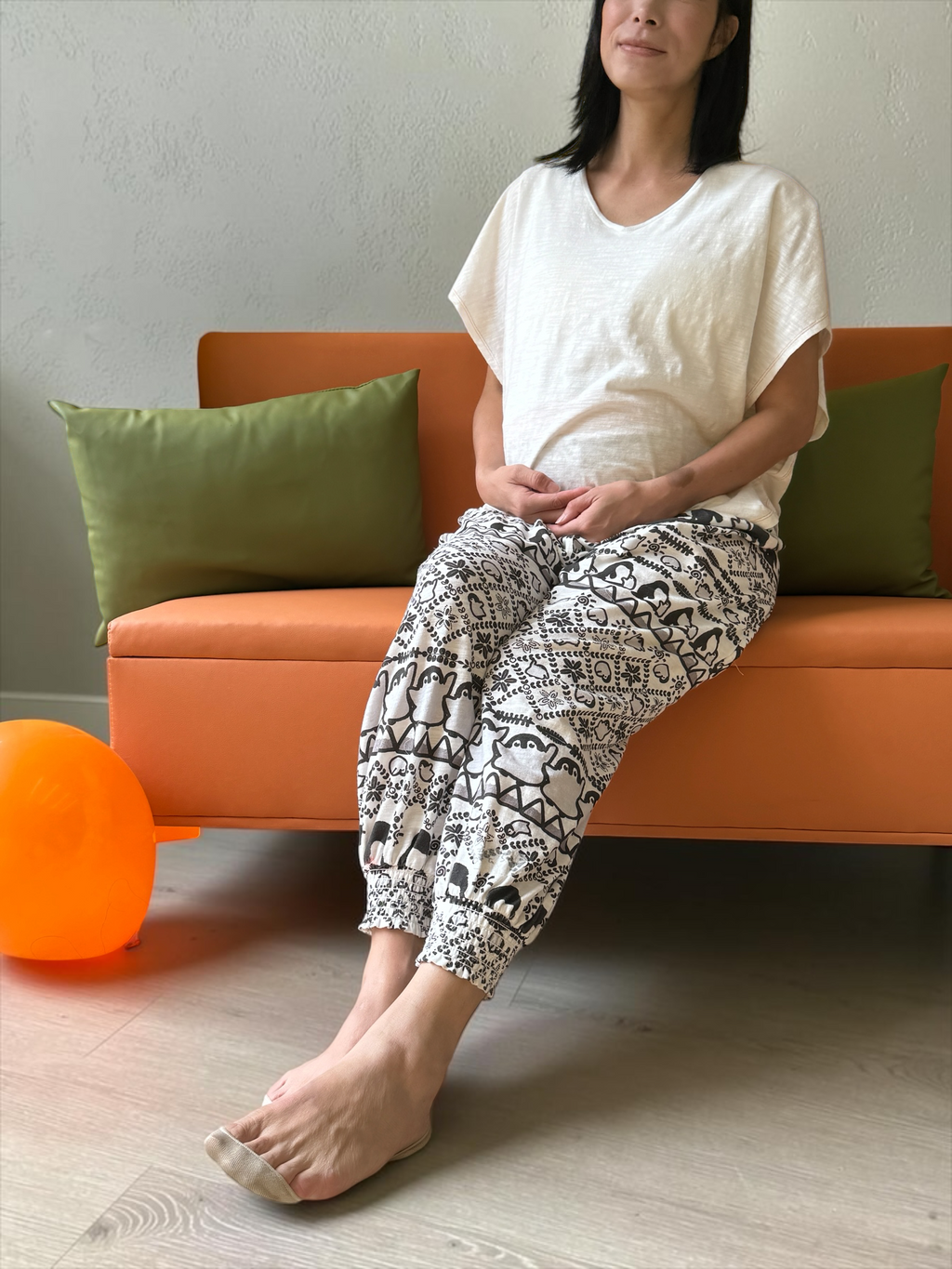 100% Soft Cotton Maternity Pants / Penguin Family Print