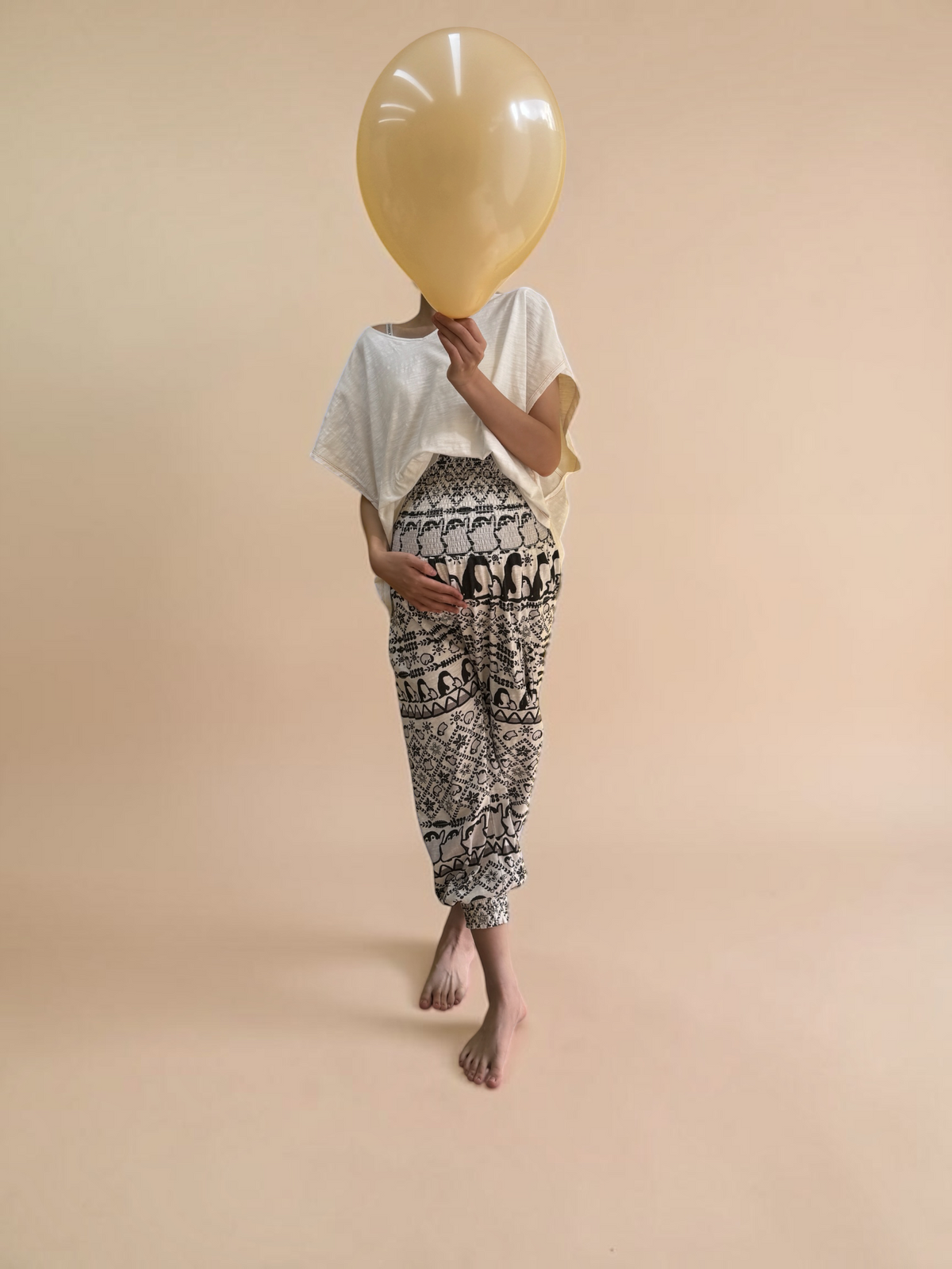 100% Soft Cotton Maternity Pants / Penguin Family Print