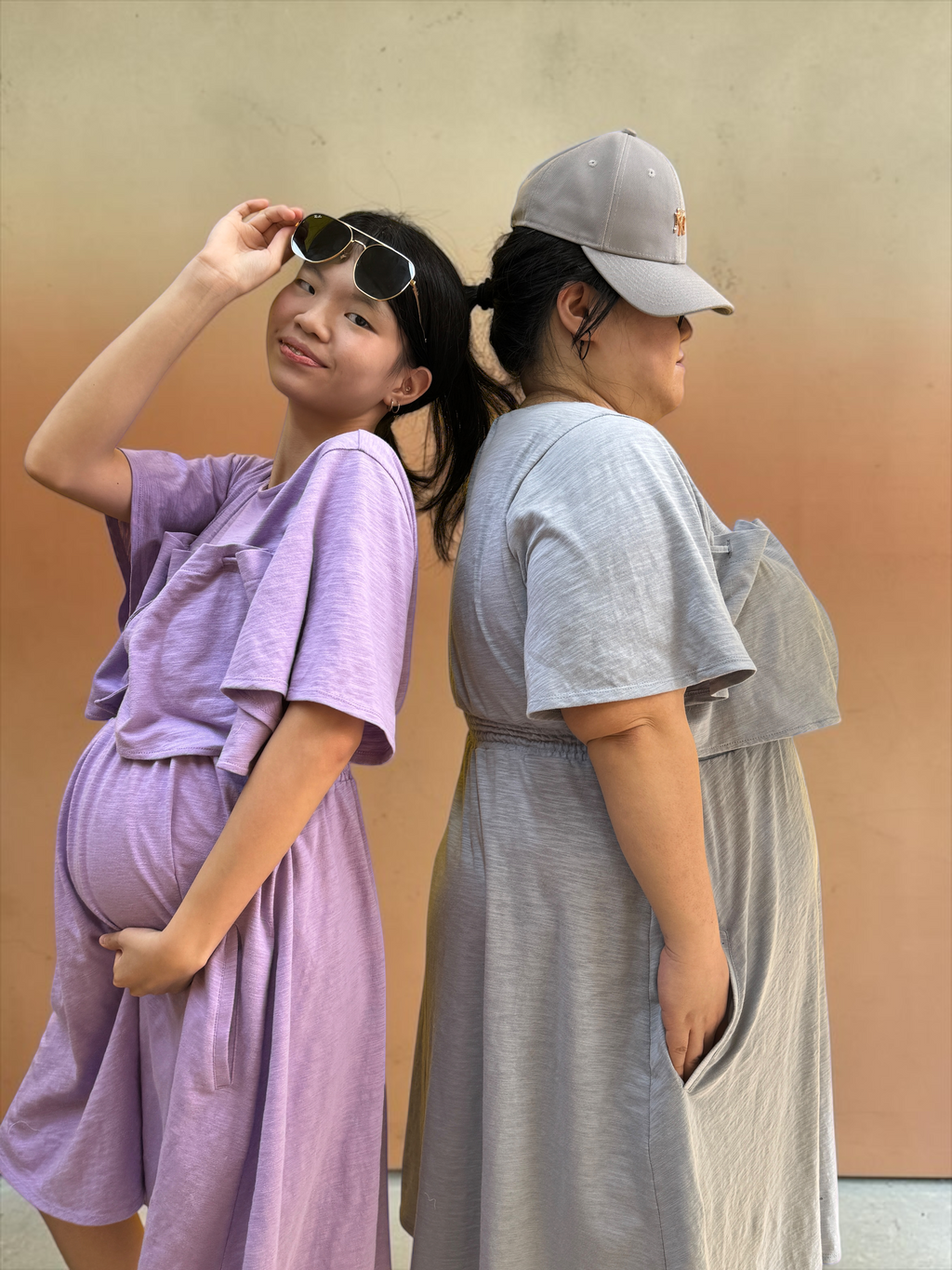 100% Soft Cotton Maternity & Nursing Short Sleeve Dress